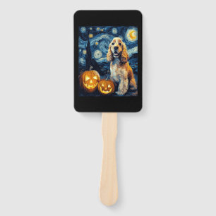 American Cocker Spaniel Cute Dog Halloween Jack O Hand Fan