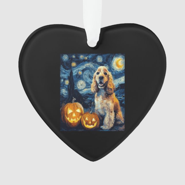 American Cocker Spaniel Cute Dog Halloween Jack O  Ornament (Front)