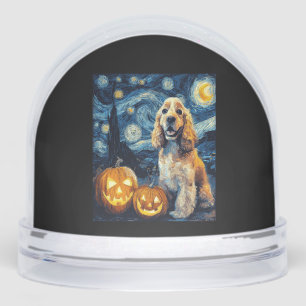 American Cocker Spaniel Cute Dog Halloween Jack O Snowglobe