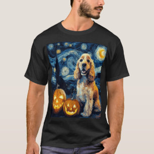 American Cocker Spaniel Cute Dog Halloween Jack O  T-Shirt