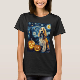 American Cocker Spaniel Cute Dog Halloween Jack O  T-Shirt