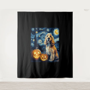 American Cocker Spaniel Cute Dog Halloween Jack O Tapestry