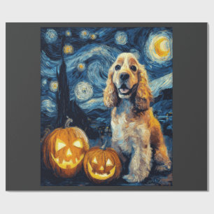 American Cocker Spaniel Cute Dog Halloween Jack O Wrapping Paper