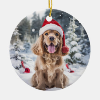 American Cocker Spaniel Dog Christmas Keepsake Ceramic Tree Decoration