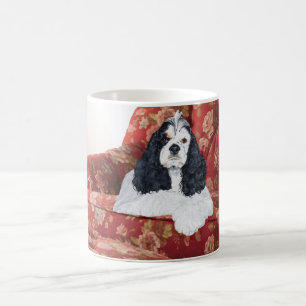 American Cocker Spaniel in Red Chair Coffee Mug