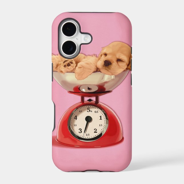 American cocker spaniel in retro kitchen scale (Back)