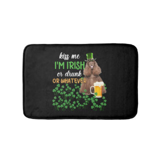 American Cocker Spaniel Kiss Me I'm Irish Or Drunk Bath Mat
