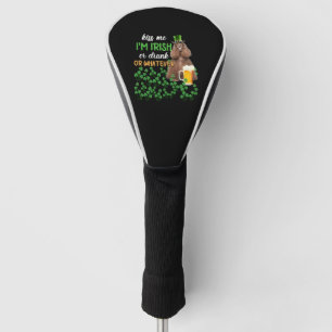 American Cocker Spaniel Kiss Me I'm Irish Or Drunk Golf Head Cover