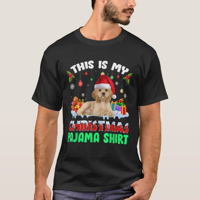 American Cocker Spaniel Lights This Is My Christma T-Shirt (Front)