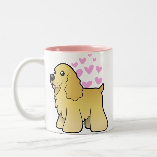 American Cocker Spaniel Love Two-Tone Coffee Mug (Left)