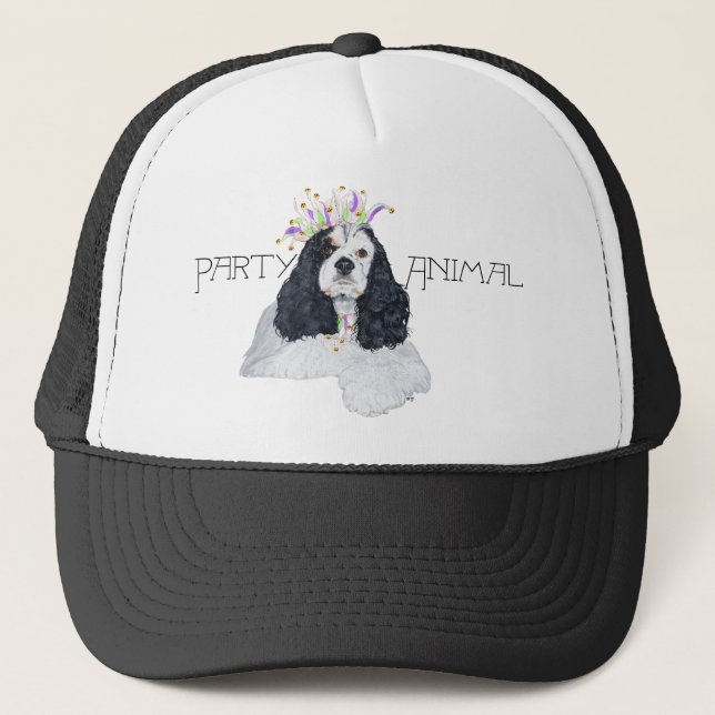 American Cocker Spaniel Party Animal Trucker Hat (Front)