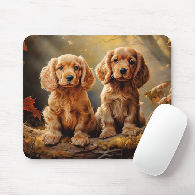 American Cocker Spaniel puppies Mouse Mat (With Mouse)