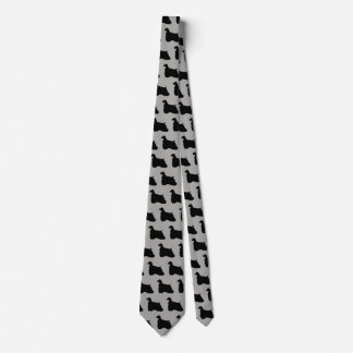 American Cocker Spaniel  Silhouette Neck Tie Grey