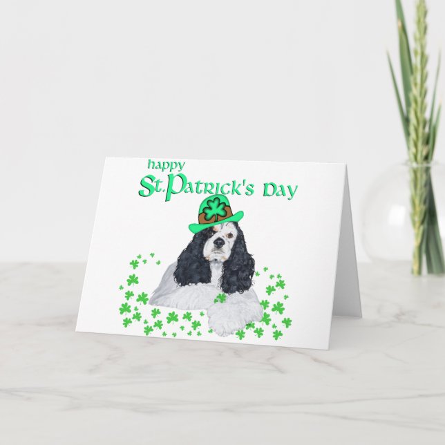 American Cocker Spaniel St. Patrick's Day Card (Front)