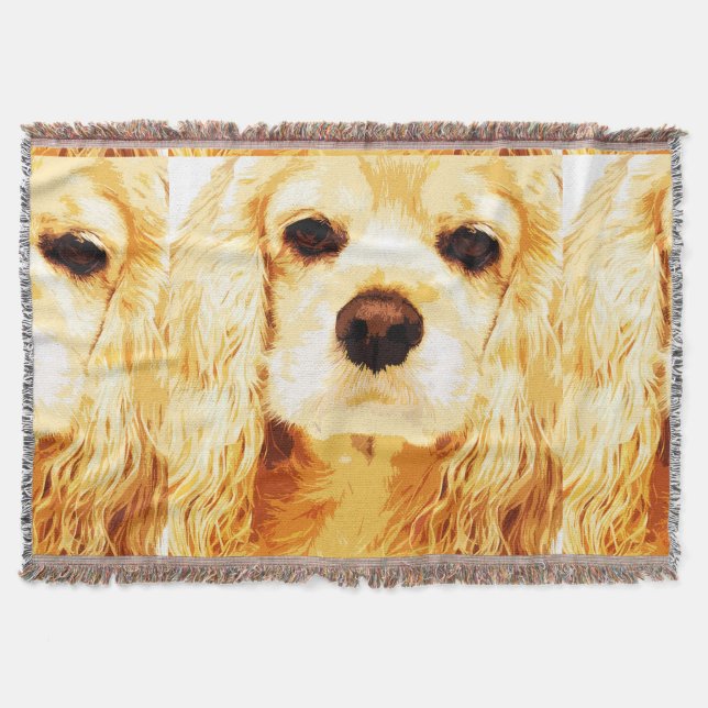 American Cocker Spaniel Throw Blanket (Front)