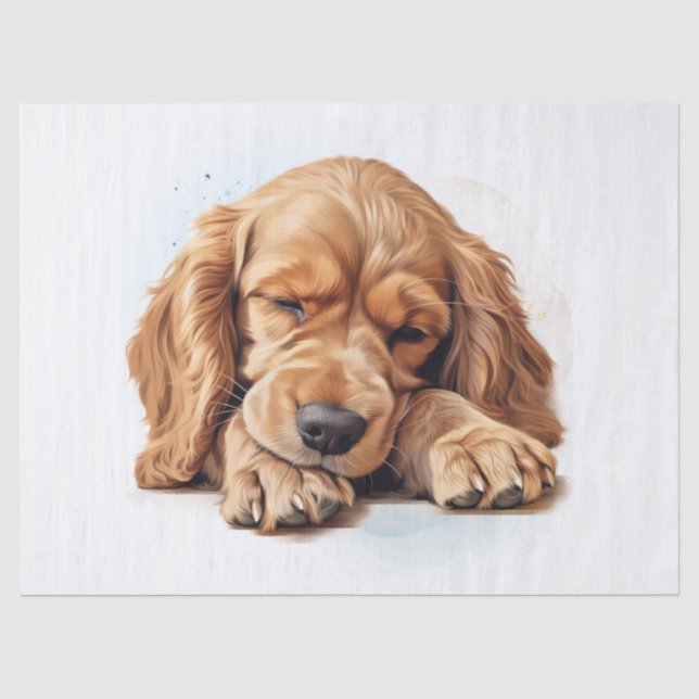 American Cocker Spaniel Watercolor Tissue Paper (Front)