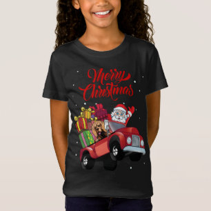 American Cocker Spaniel With Santa Claus In Red Tr T-Shirt