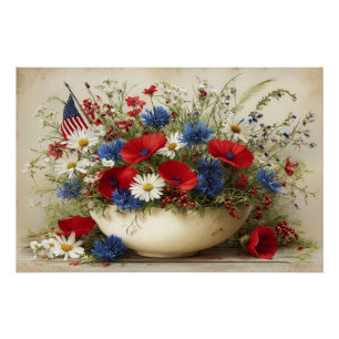 American Color Bouquet Poster