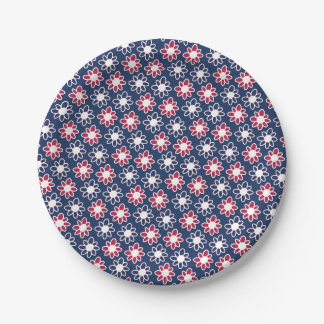 American coloured flowers paper plate