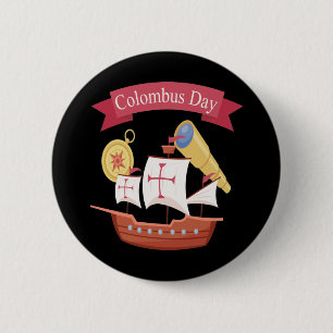 American Columbus Day celebration 6 Cm Round Badge