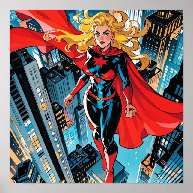 American Comics, Retro American Comics superhero Poster (Front)