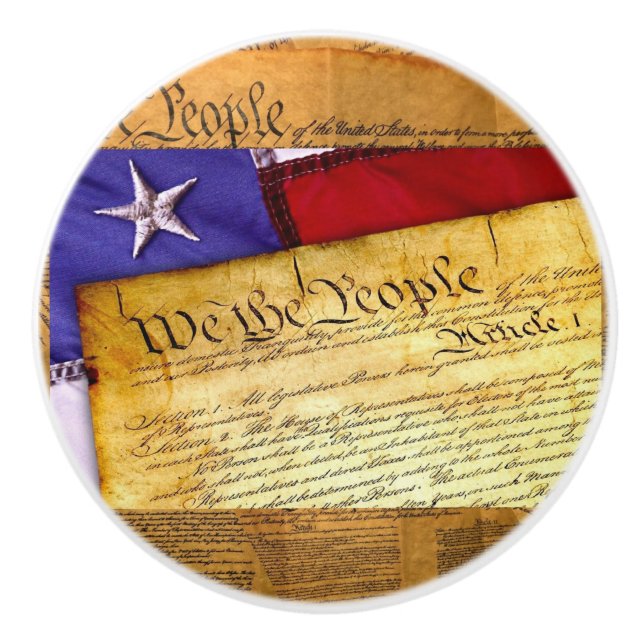American Constitution We The People Ceramic Knob (Front)