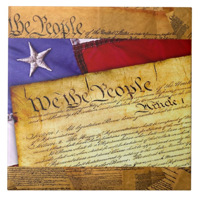 American Constitution We The People Ceramic Tile (Front)