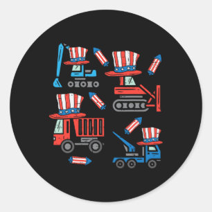 American Construction 4th Of July Fourth Toddler B Classic Round Sticker