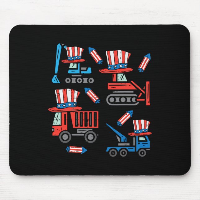 American Construction 4th Of July Fourth Toddler B Mouse Mat (Front)