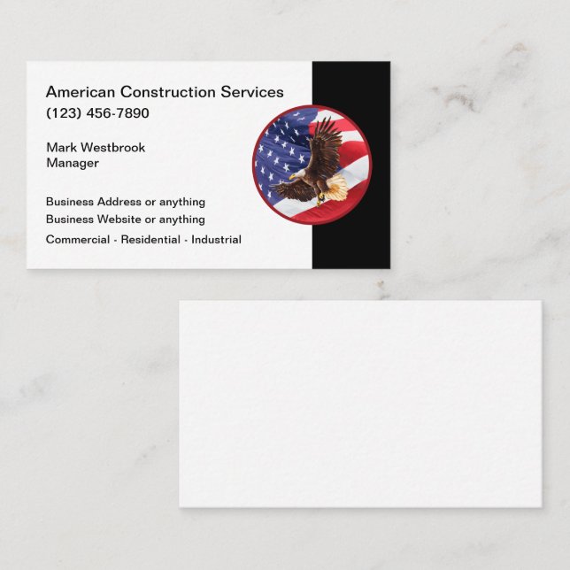American Construction Theme Business Card (Front/Back)