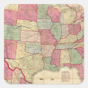 American Continent United States Square Sticker