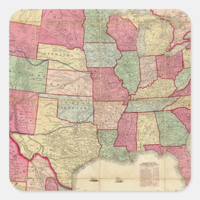 American Continent United States Square Sticker (Front)