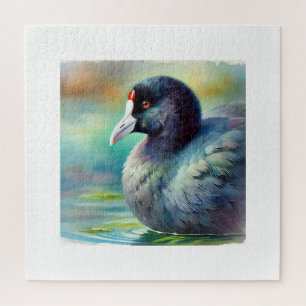 American Coot 210824AREF128 - Watercolor Jigsaw Puzzle
