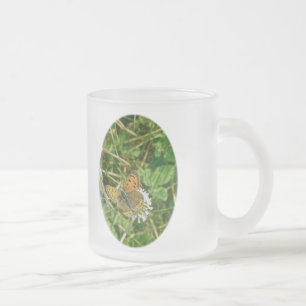American Copper Butterfly Frosted Glass Coffee Mug