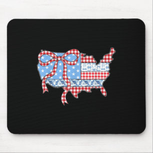 American Coquette Bow Patriotic Freedom Happy 4th Mouse Mat