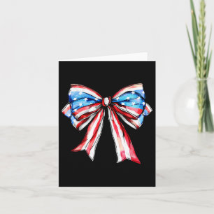 American Coquette Bow Patriotic Usa Flag Happy 4th Card