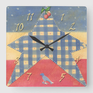 American country cottage theme clock