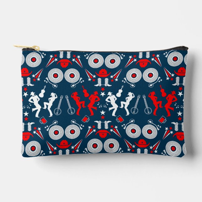 American Country Music Line Dancing Accessory Pouch (Front)
