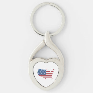 American country National flag geographic Key Ring