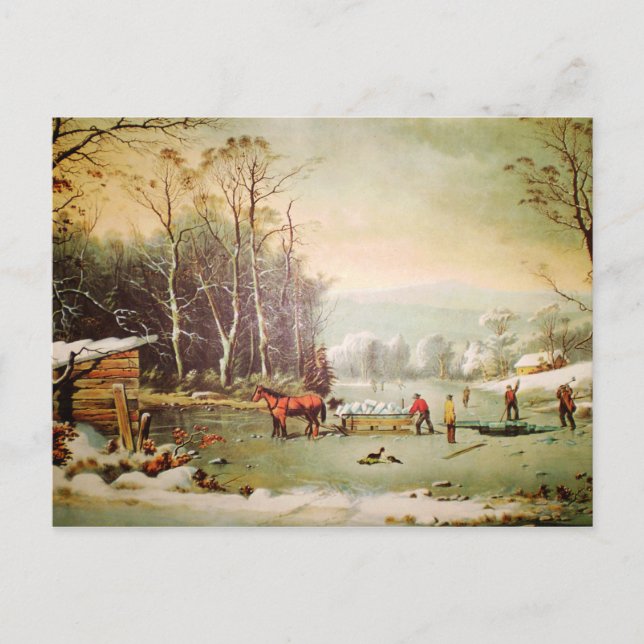 American Country Scene | Getting Ice Postcard (Front)