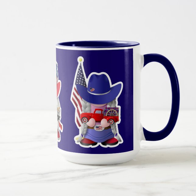 American Cowboy and Cowgirl Gnomes Mug (Right)