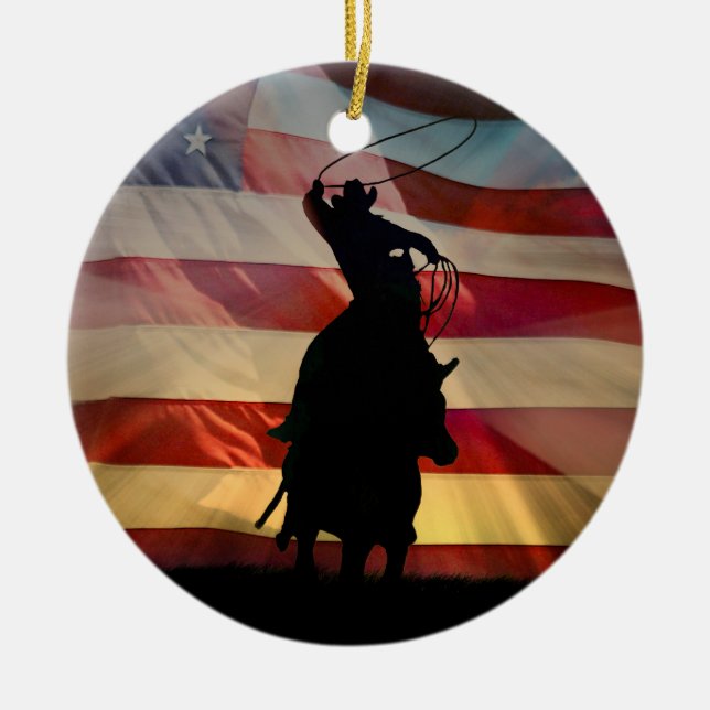 American Cowboy Christmas Ornament (Front)