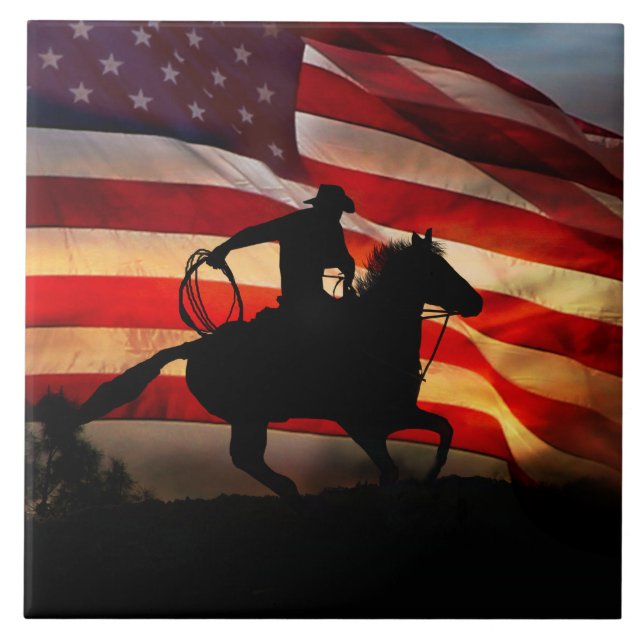 American Cowboy Country Western Horse Tile (Front)