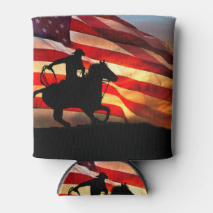 American Cowboy Flag Roper Can Cooler