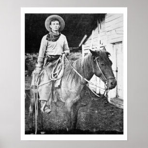 American cowboy in Kansas, c.1880 (b/w photo) Poster
