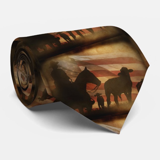 American Cowboy West Distressed Rustic Tie (Rolled)