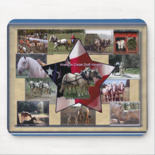 American Cream Collage Mouse Mat