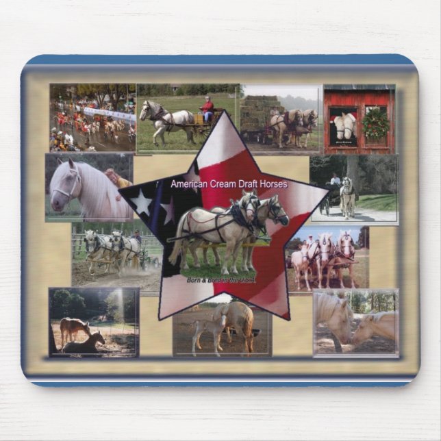 American Cream Collage Mouse Mat (Front)