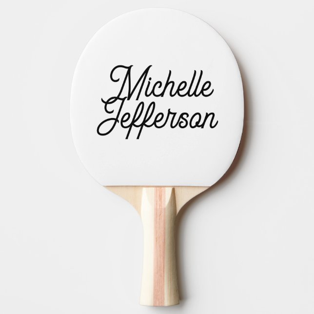 American Creative Trendy White Black Calligraphy Ping Pong Paddle (Front)