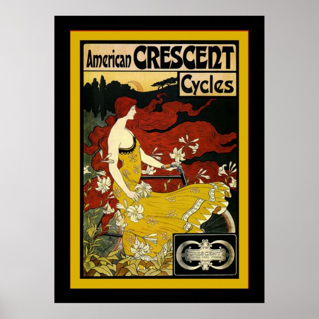 American Crescent Cycles~Vintage Advertising Poster (Front)